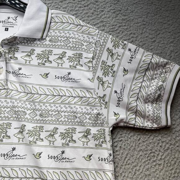 Sony Open Polo Shirt Mens Small White Hawaii Short Sleeve Golf - Picture 6 of 11